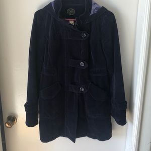 Blue corduroy coat from Anthropologie